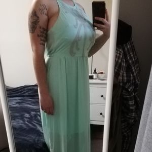 Maxi dress, flowy, backless, halter